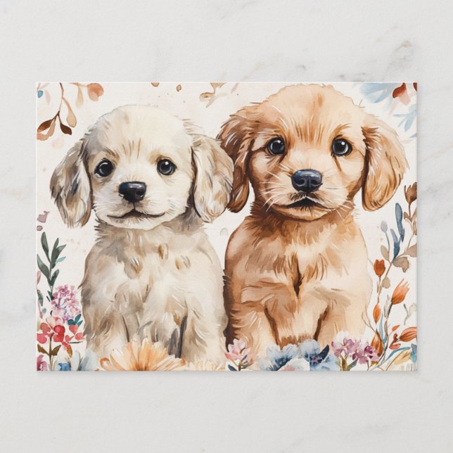 Cute Puppies Postcard (Front)
