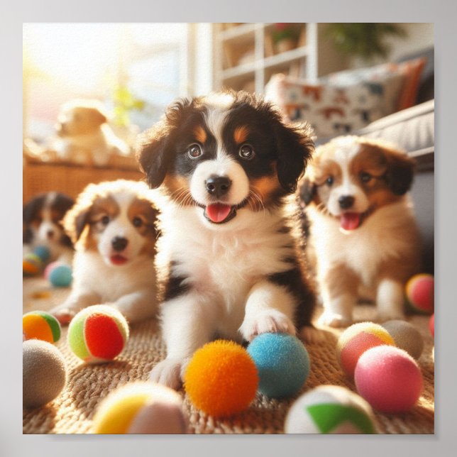 Cute Puppies Poster (Front)