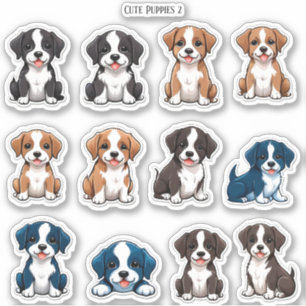 Cute Puppies Scrapbook Stationery Stickers
