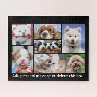 Cute puppies with custom message jigsaw puzzle