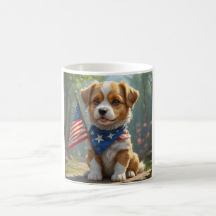 Cute puppy 4th of July Cup