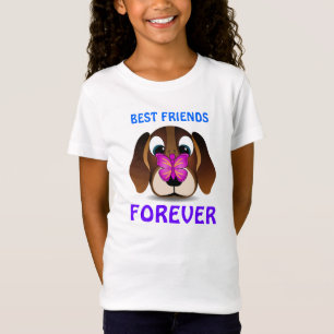 Cute Puppy and Butterfly Best Friends Kids T-Shirt