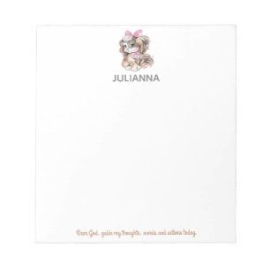 Cute Puppy and Prayer Personalised Notepad