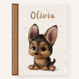 Cute Puppy Animal Dog Name Hand Drawn Notebook