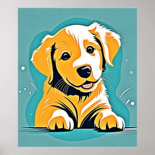 Cute Puppy Art Design Poster