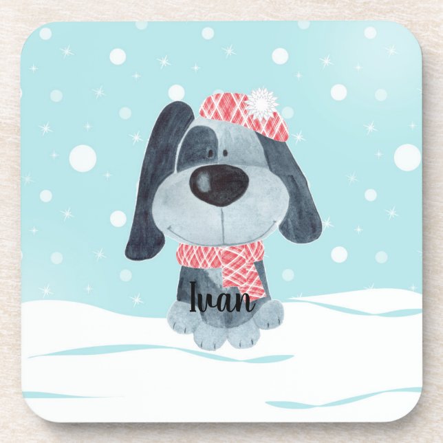 Cute puppy, baby coaster (Front)
