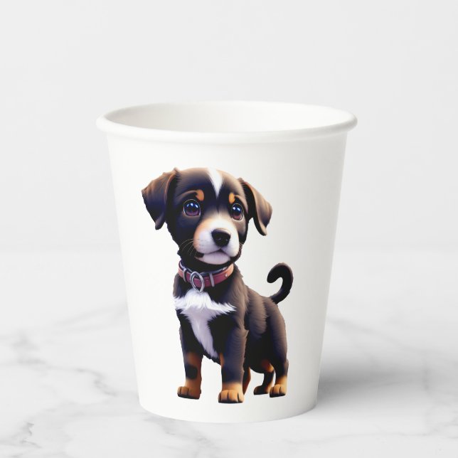 Cute puppy bag paper cups (Front)