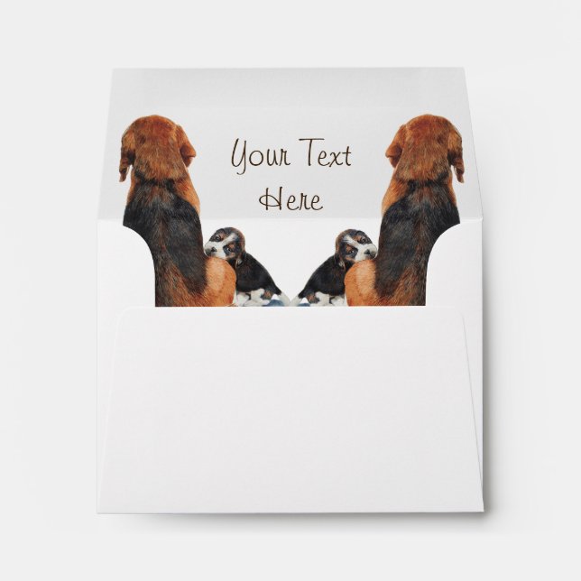 Cute puppy beagle and mum dog envelope (Back (Bottom))