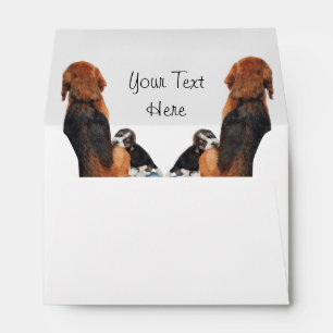 Cute puppy beagle and mum dog envelope