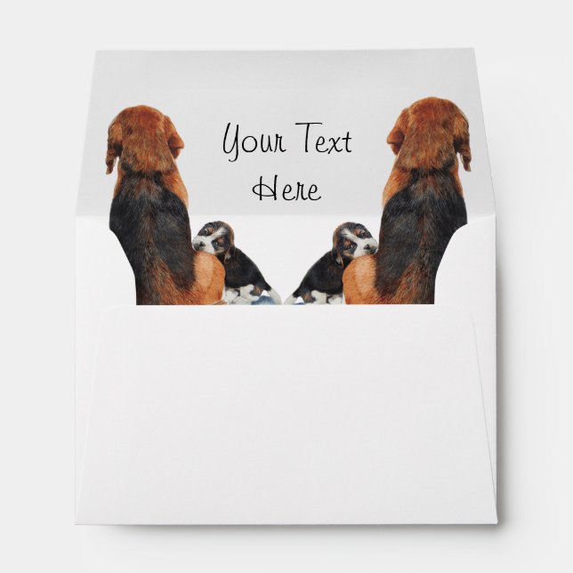 Cute puppy beagle and mum dog envelope (Back (Bottom))