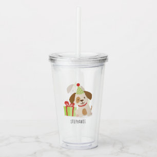 Cute Puppy Birthday Acrylic Tumbler