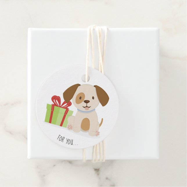 Cute Puppy Birthday Favour Tags (In Situ)