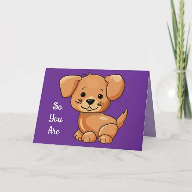 Cute Puppy Birthday Greeting Card (Front)