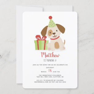 Cute Puppy Birthday Invitation