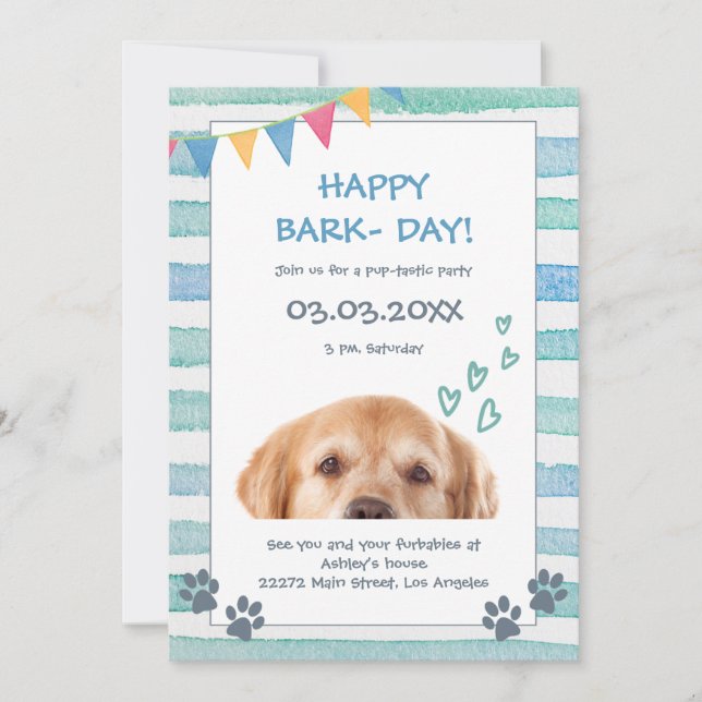 Cute Puppy Birthday Invitation (Front)