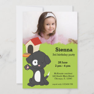 Cute puppy birthday invitation