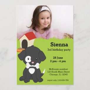 Cute puppy birthday invitation