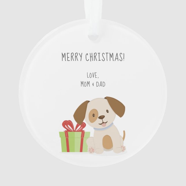 Cute Puppy Birthday Ornament (Back)