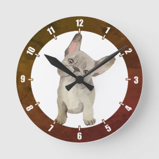 Cute Puppy Bulldog Wall Clock