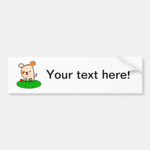Cute puppy cartoon bumper sticker