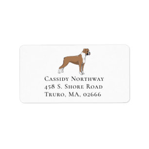 Cute Puppy Cartoon Dog Lover Boxer Label