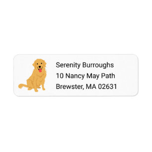 Cute Puppy Cartoon Dog Mum Golden Retriever Label