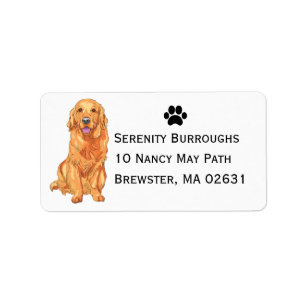 Cute Puppy Cartoon Dog Mum Golden Retriever Label