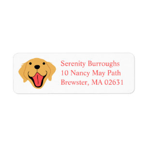 Cute Puppy Cartoon Dog Mum Golden Retriever Label