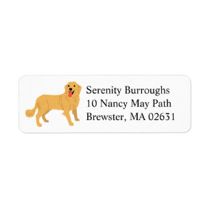 Cute Puppy Cartoon Dog Mum Golden Retriever Label