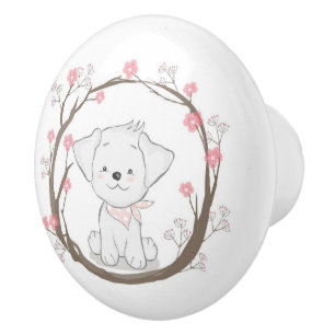 Cute Puppy Ceramic Knob