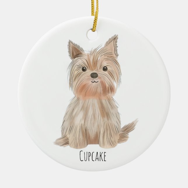 Cute Puppy Christmas Ornament (Front)