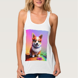 Cute Puppy Corgi Dog-36475 Singlet