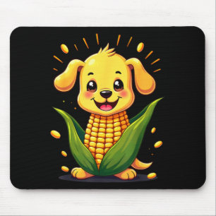 Cute Puppy Corn Dog Farmer Corndog Halloween Mouse Pad