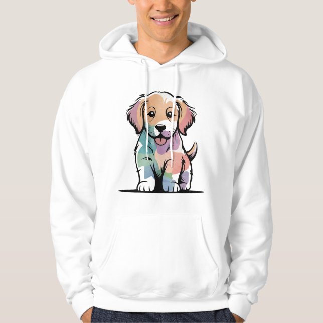Cute Puppy Design Hoodie (Front)