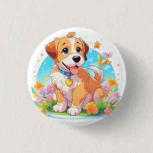 Cute Puppy Dog 3 Cm Round Badge