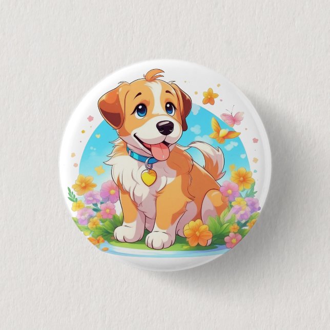 Cute Puppy Dog  3 Cm Round Badge (Front)
