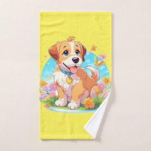 Cute Puppy Dog Bath Towel Set