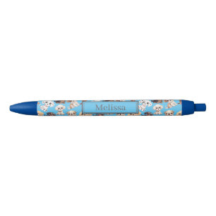 Cute Puppy Dog Blue Pattern Pen