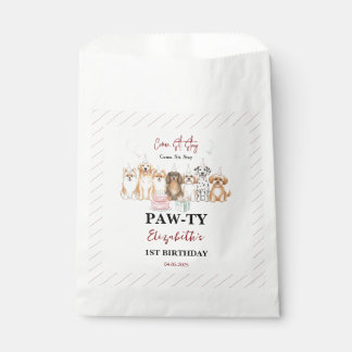 Cute Puppy Dog Boy 1st Birthday | Pawty Time First Favour Bags