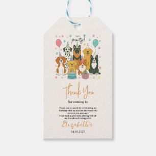 Cute Puppy Dog Boy 5th Birthday   Pawty Time First Gift Tags