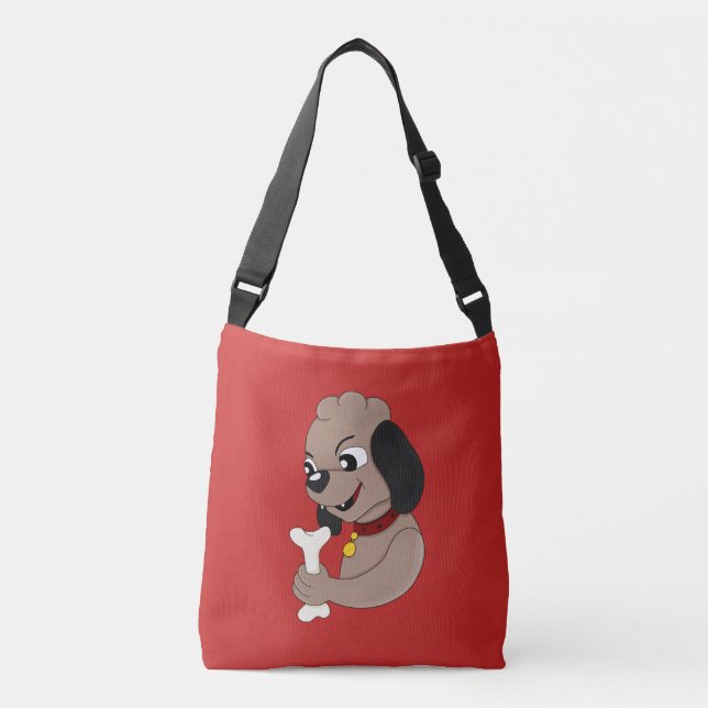 Cute puppy dog cartoon crossbody bag (Front)