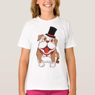 Cute Puppy Dog Cartoon English Bulldog T-Shirt