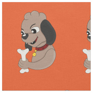 Cute puppy dog cartoon fabric