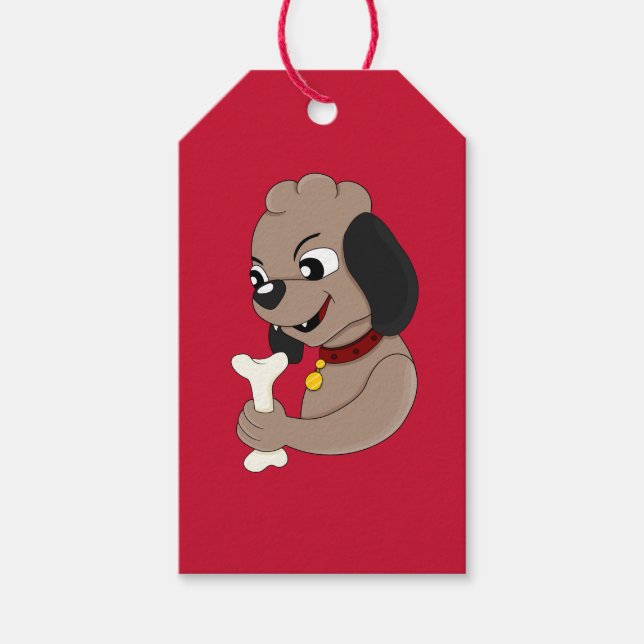 Cute puppy dog cartoon gift tags (Front)