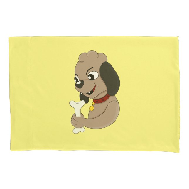 Cute puppy dog cartoon pillow case (Front)