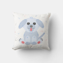 Cute Puppy Dog Cartoon Pink Pastel Grey