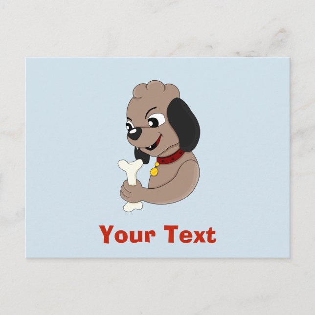 Cute puppy dog cartoon postcard (Front)