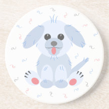 Cute Puppy Dog Cartoon Simple Pink Pastel Grey