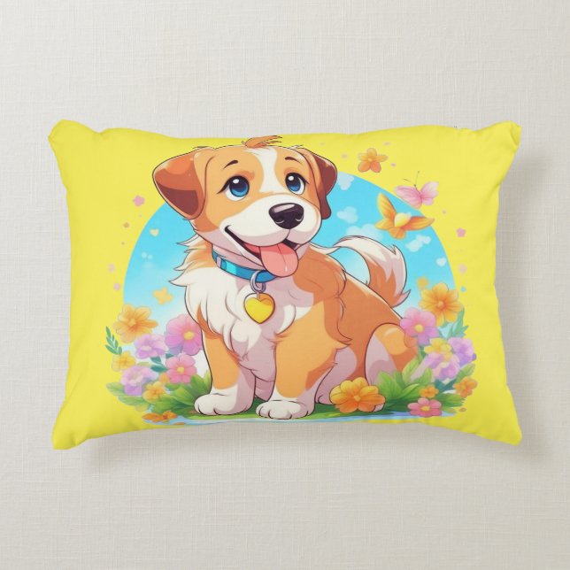Cute Puppy Dog  Decorative Cushion (Front)