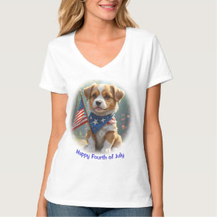 cute Puppy Dog Fourth of July T-Shirt